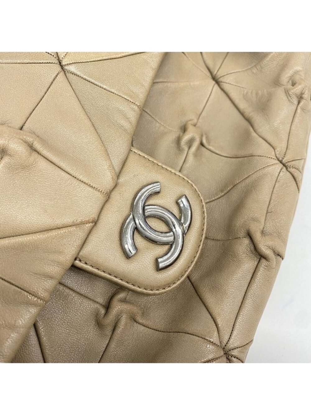 Chanel Shoulder Bag Accordion Flap Lambskin Brown Silver - Picture 8 of 11